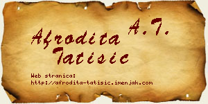 Afrodita Tatišić vizit kartica
